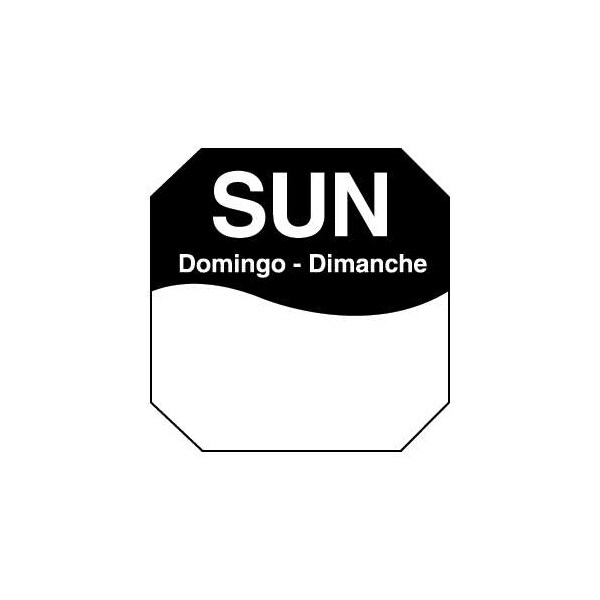 Removeable Adhesive 1"x1" Octagon Sunday Triling Label, PK12000